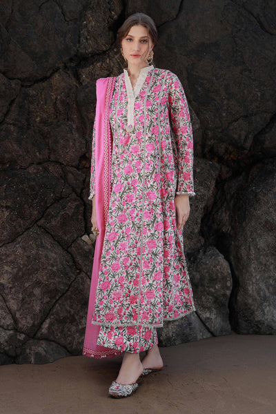 SANA SAFINAZ 3 Piece Unstitched Rotary Lawn Shirt with Dyed Lawn Dupatta - H241-004A-3CG