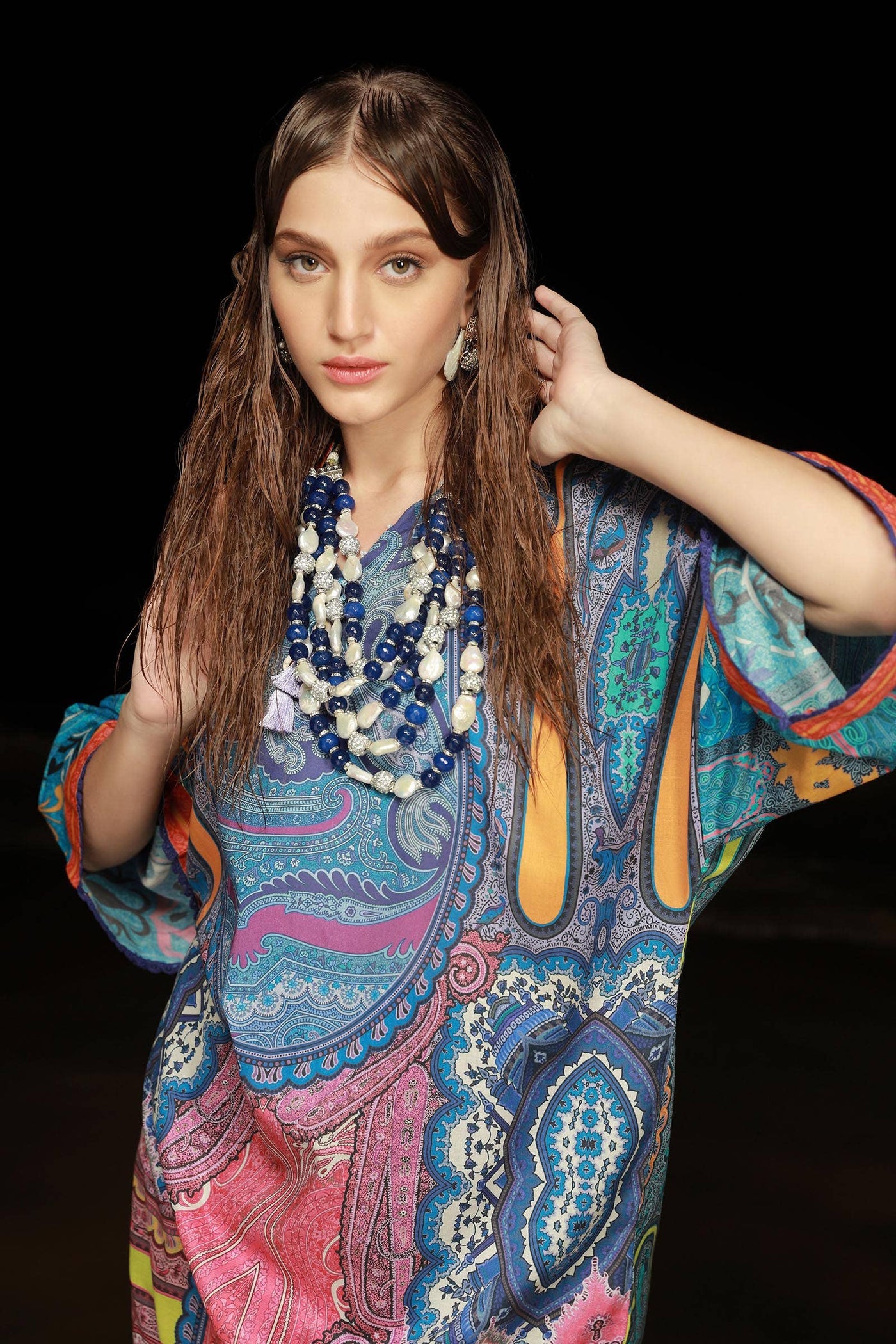 SANA SAFINAZ 2 Piece Unstitched Digital On Lawn Shirt with Dyed Cambric Pants - H241-012B-2C