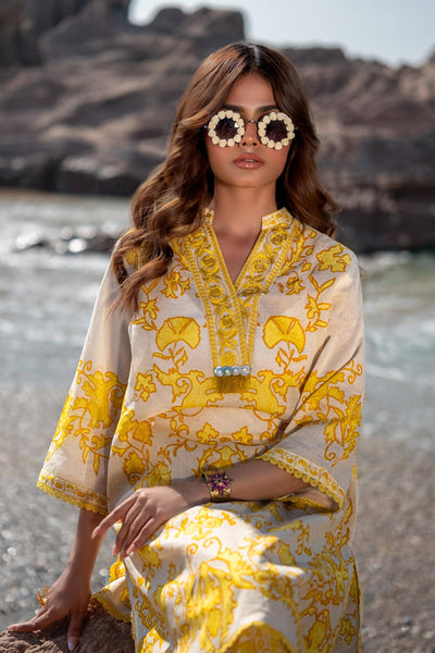 SANA SAFINAZ 2 Piece Unstitched Flatbed On Lawn Shirt with Rotary Printed Pant On Cambric - H241-025A-2AC