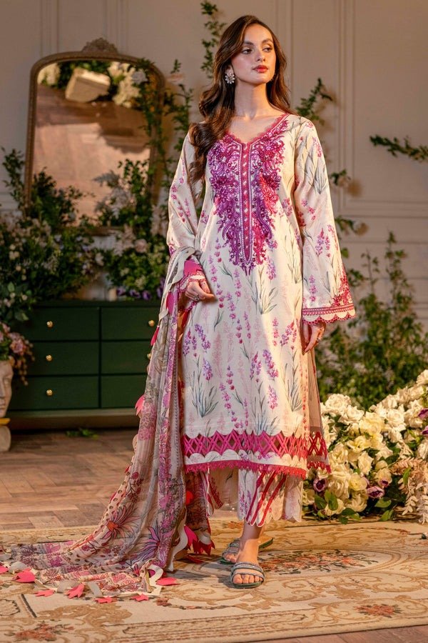 Jade Classic 3 Piece Unstitched Digital Printed Chikan Embroidered Lawn Suit - II-20492