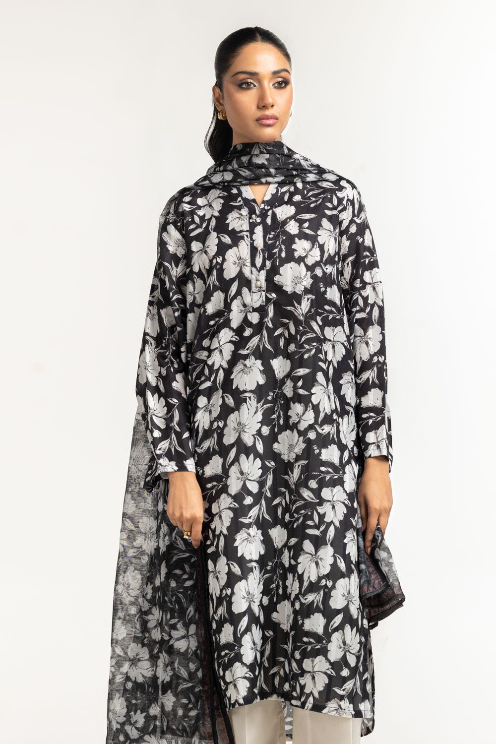 Gul Ahmed Ready to Wear 1 Piece Dobby Texture Printed Shirt IPS-44513