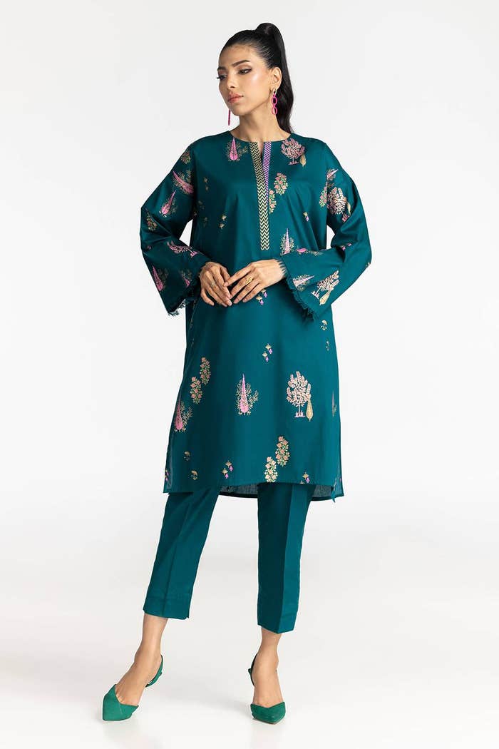 Gul Ahmed Ready to Wear 2 Piece Cambric Block Printed Co-Ord Set IPST-44119