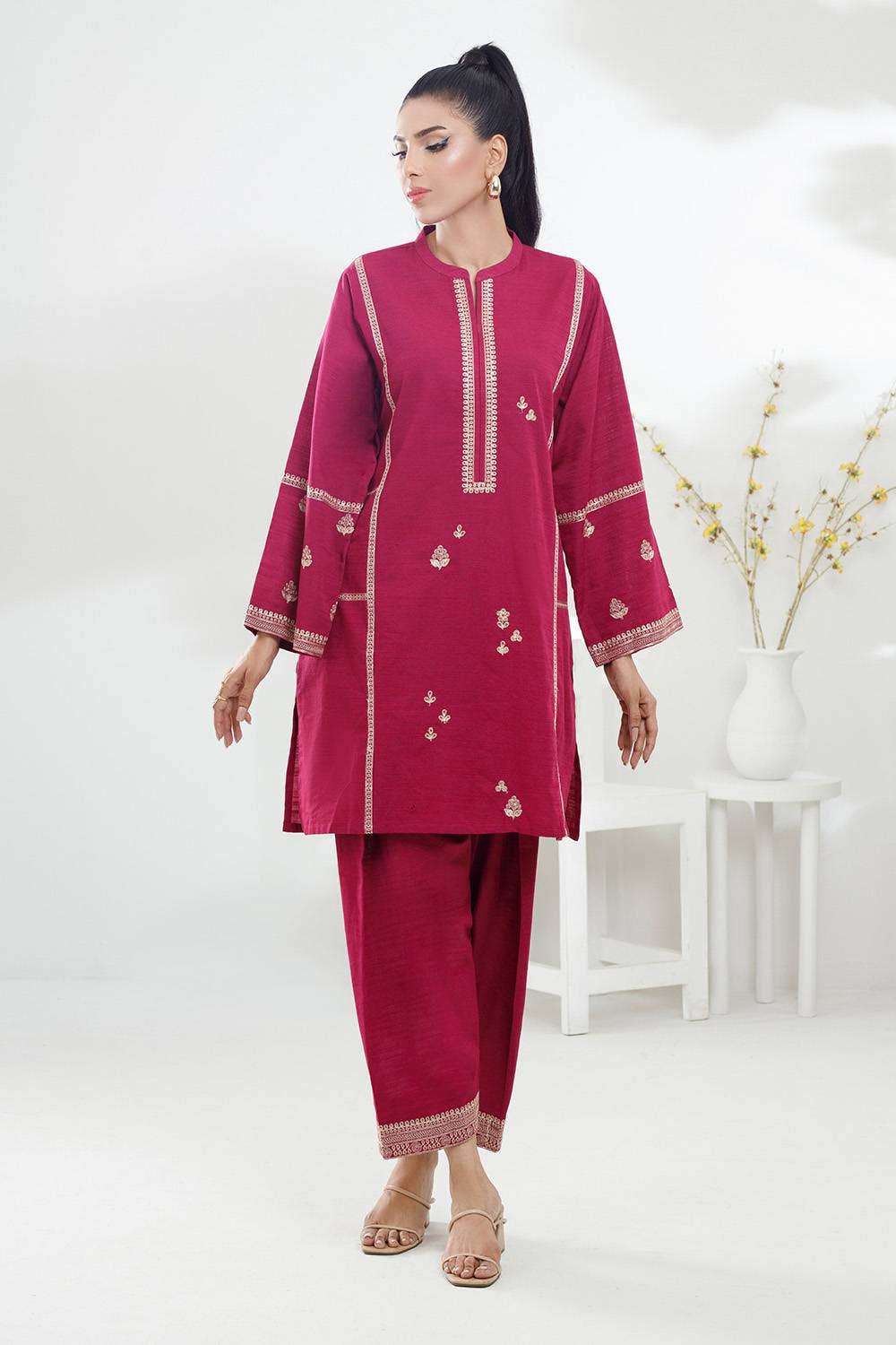 Gul Ahmed Ready to Wear 2 Piece Khaddar Embroidered Co-Ord Set IPST-44143