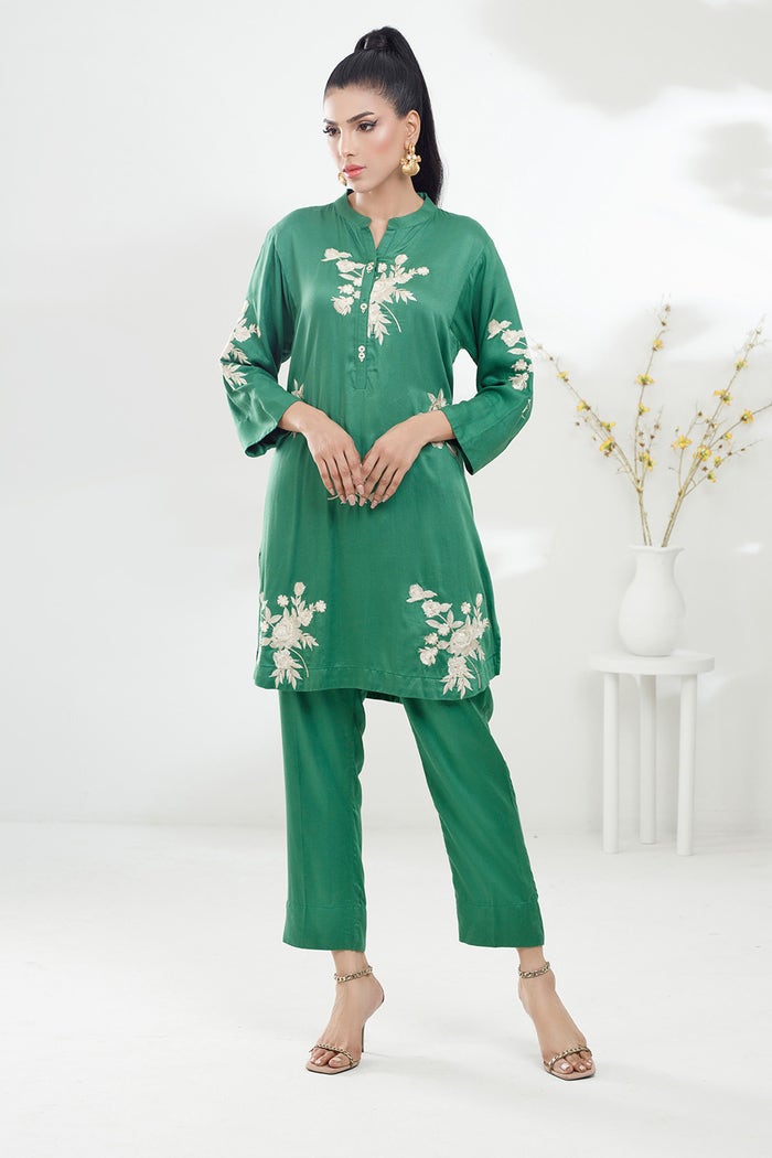 Gul Ahmed Ready to Wear 2 Piece Twill Viscose Embroidered Shirt And Trouser IPST-44191