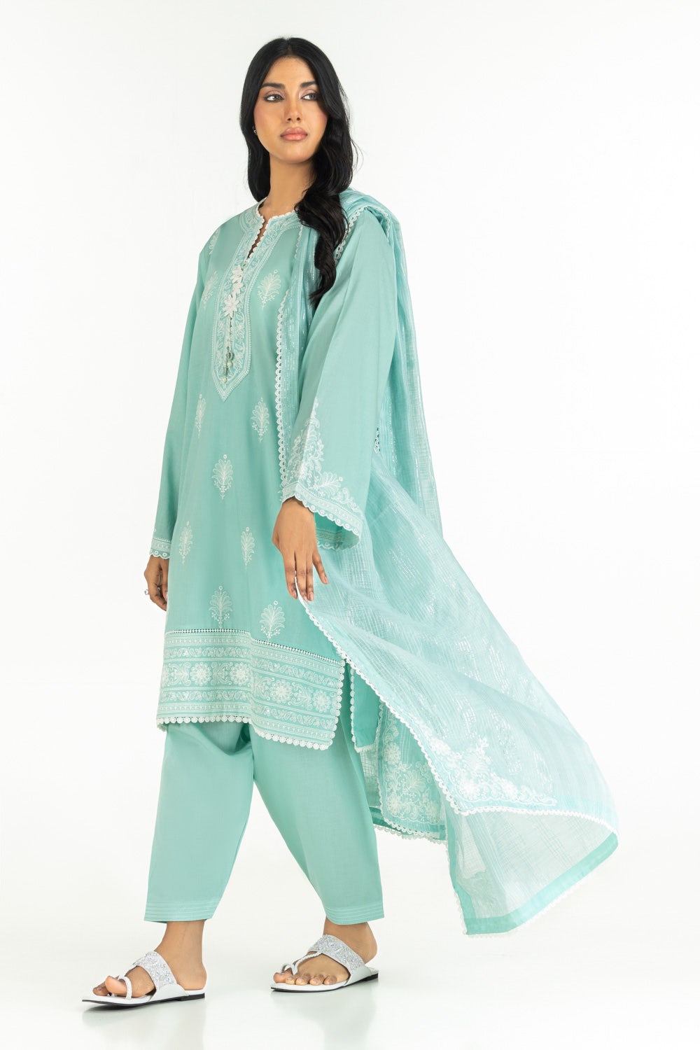 Gul Ahmed Ready to Wear 2 Piece Cambric Embroidered Shirt And Shalwar IPST-44354