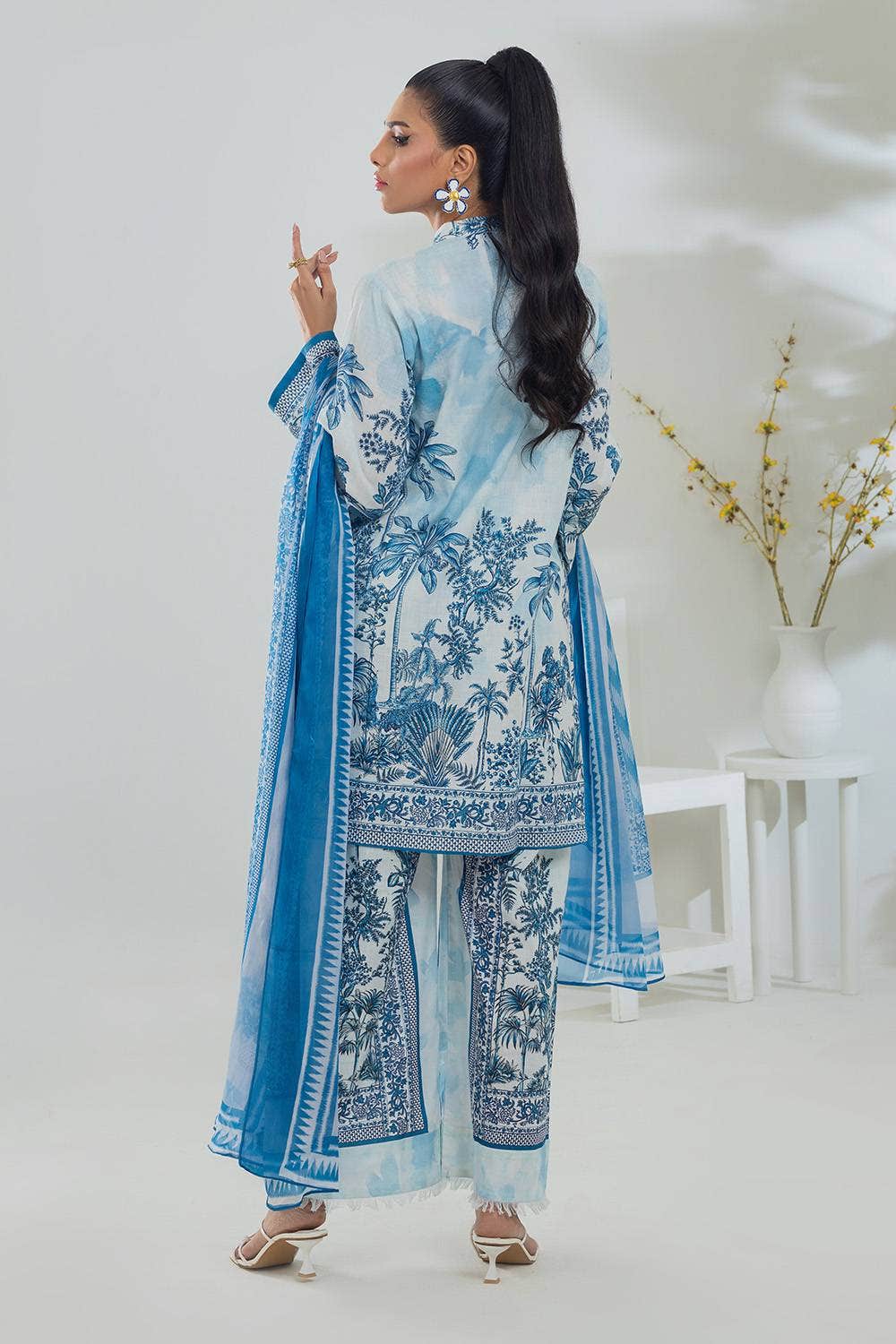 Gul Ahmed Ready to Wear 3 Piece Printed Cross Slub Suit IPSTD-44115