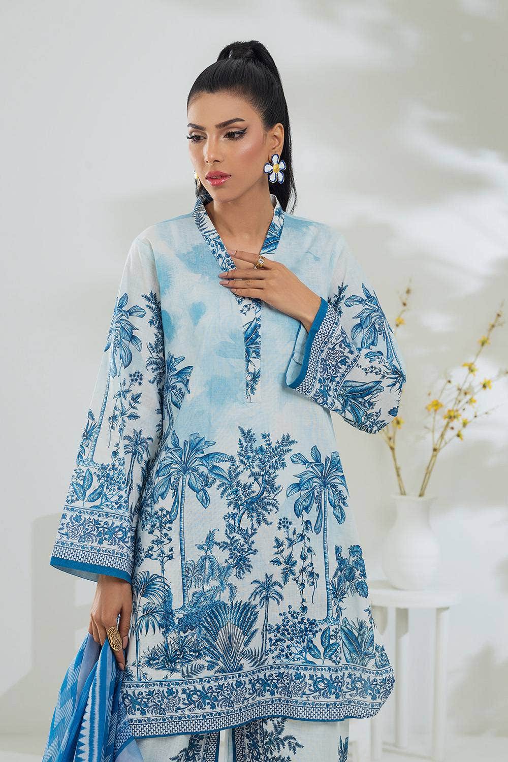 Gul Ahmed Ready to Wear 3 Piece Printed Cross Slub Suit IPSTD-44115