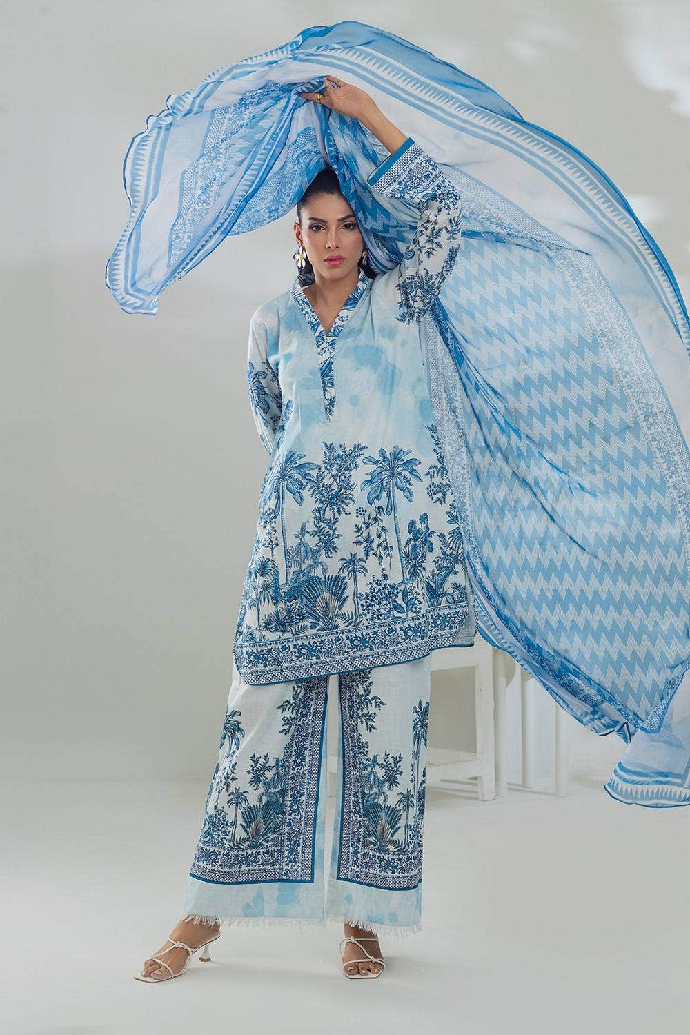 Gul Ahmed Ready to Wear 3 Piece Printed Cross Slub Suit IPSTD-44115