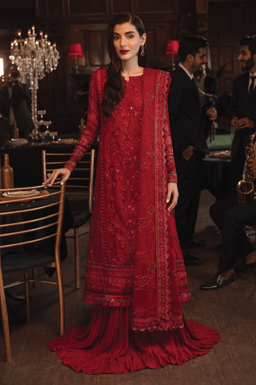 Iznik 3 Piece Unstitched Embroidered Chiffon Suit IRC-01 Salsa