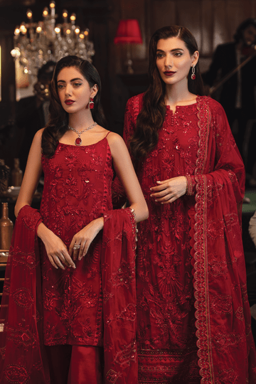 Iznik 3 Piece Unstitched Embroidered Chiffon Suit IRC-01 Salsa