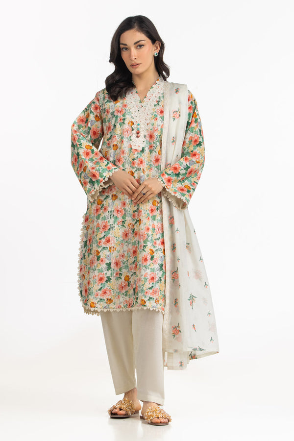 Gul Ahmed 3 Piece Ready to Wear Printed with Embroidered Lawn Suit - IUSTKSD-2135