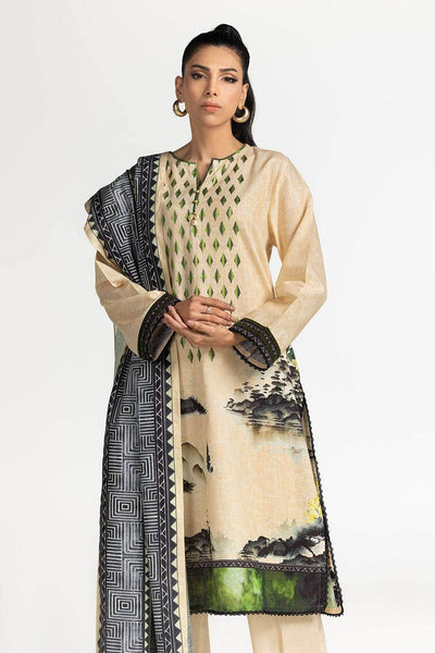 Gul Ahmed Ready to Wear 3PC Khaddar Printed With Embroidered Suit IUSTKSD-317