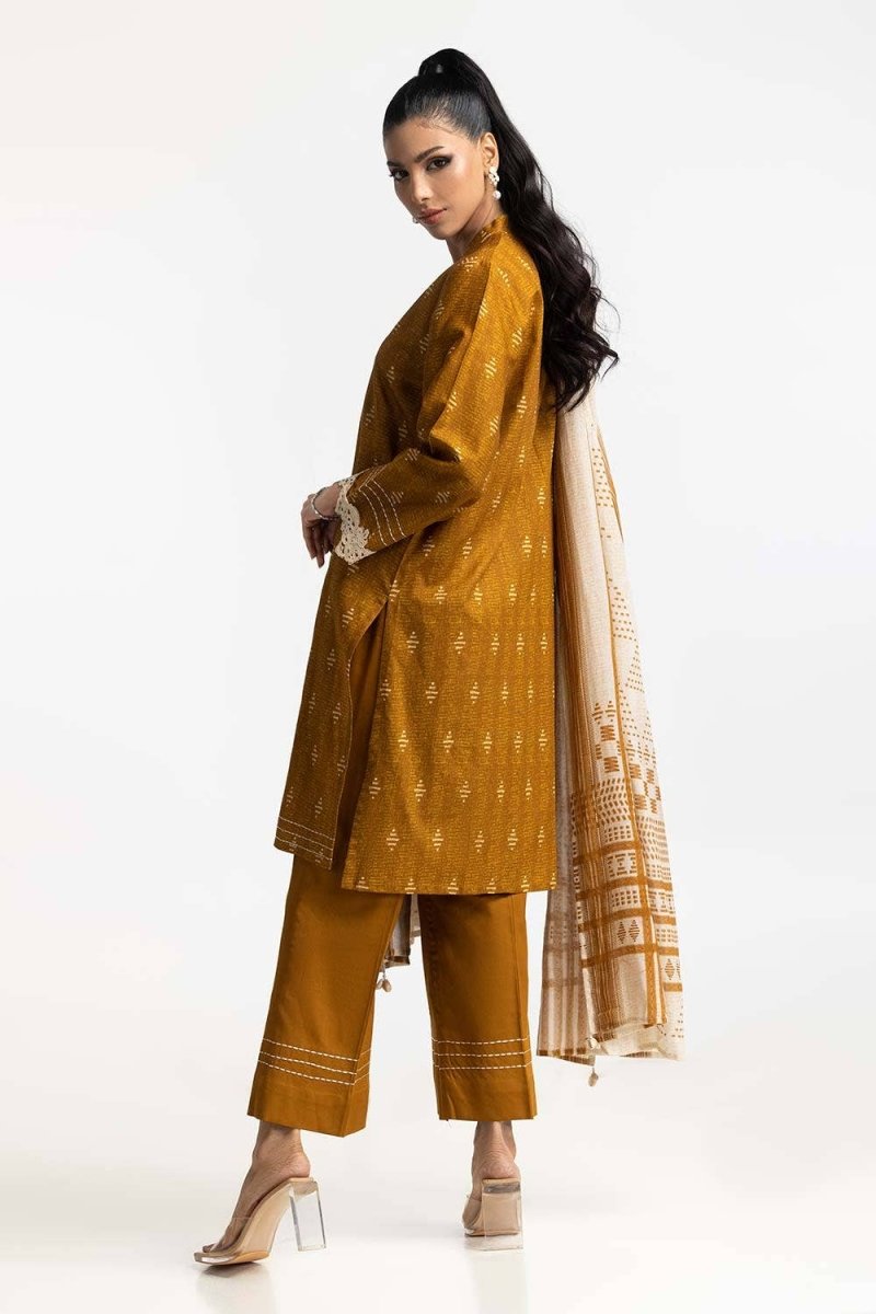 Gul Ahmed Ready to Wear 3 Piece Corduroy Printed Suit IUSTKSD-326