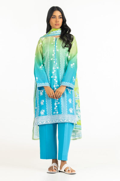 Gul Ahmed Ready to Wear 3PC Printed Lawn Suit With Embroidered IUSTKSD-327