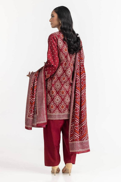 Gul Ahmed Ready to Wear 3 Piece Khaddar Printed Suit IUSTKSD-328