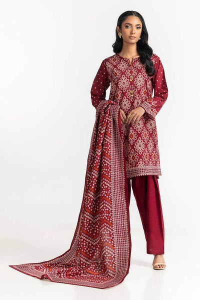 Gul Ahmed Ready to Wear 3 Piece Khaddar Printed Suit IUSTKSD-328