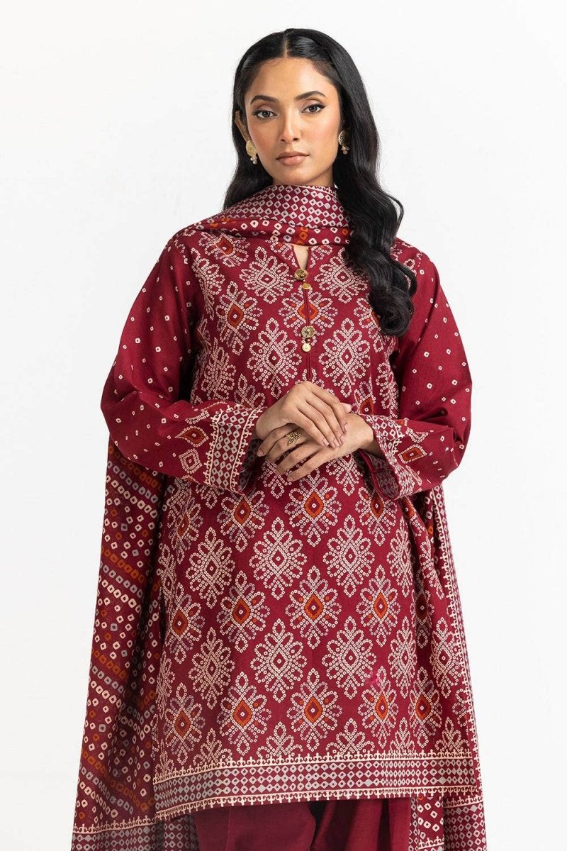 Gul Ahmed Ready to Wear 3 Piece Khaddar Printed Suit IUSTKSD-328