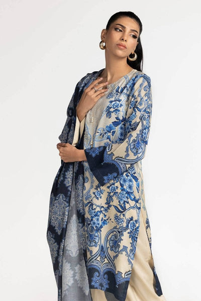 Gul Ahmed Ready to Wear 3 Piece Printed Linen Suit IUSTKSD-329