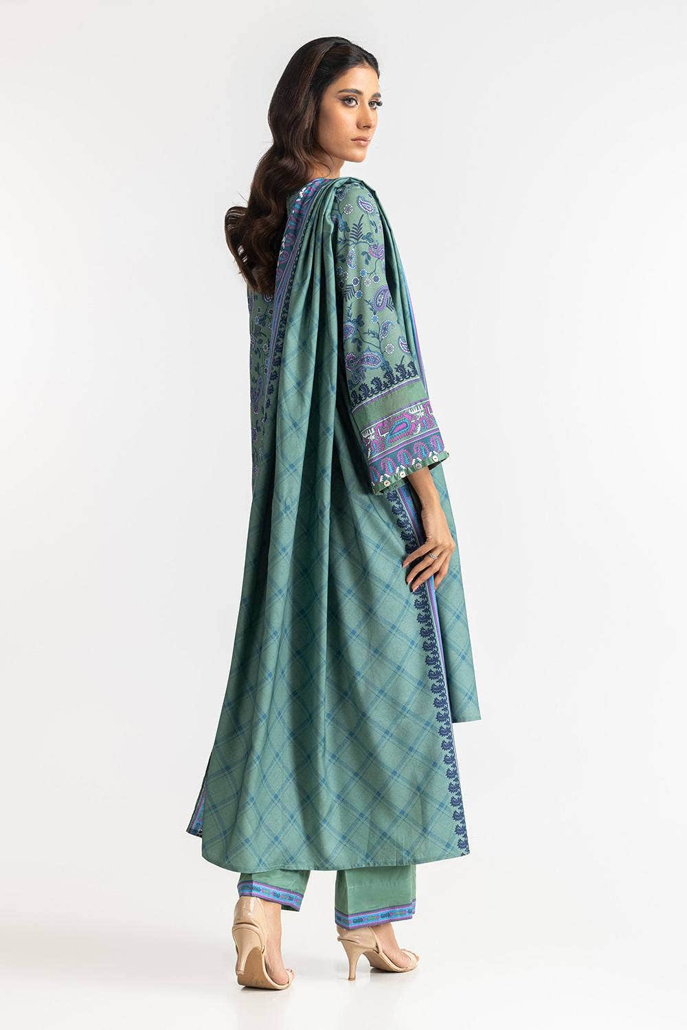 Gul Ahmed Ready to Wear 3 Piece Linen Printed Suit IUSTKSD-336