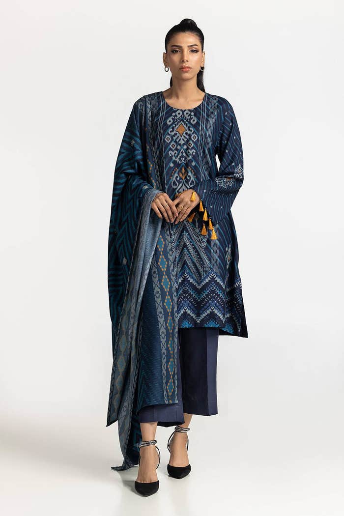 Gul Ahmed Ready to Wear 3 Piece Printed Dhanak Suit IUSTKSD-345