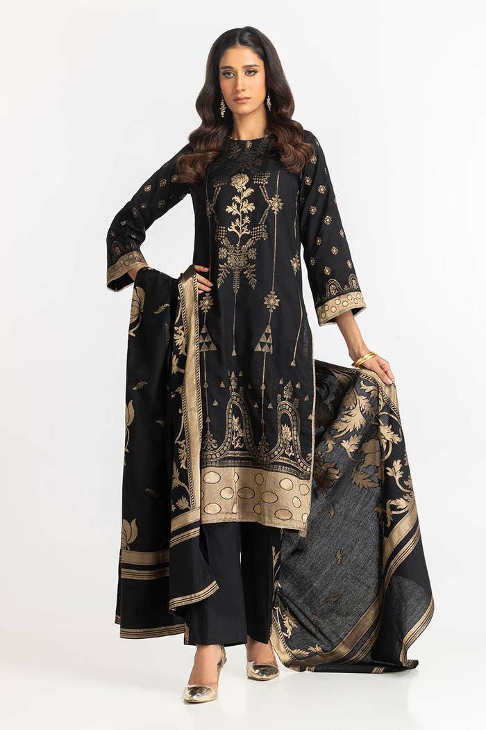 Gul Ahmed Ready to Wear 3 Piece Jacquard Suit IUSTKSD-346