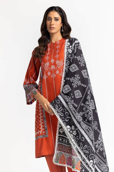 Gul Ahmed Ready to Wear 3 Piece Printed Khaddar Suit IUSTKSD-347