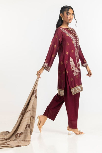 Gul Ahmed Ready to Wear 3 Piece Jacquard Embroidered Suit IUSTKSD-367