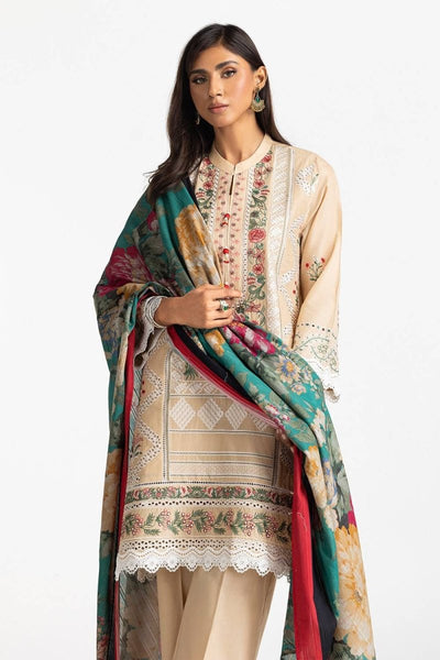 Gul Ahmed Ready to Wear 3 Piece Schiffli Embroidered Lawn Suit IUSTKSD-380