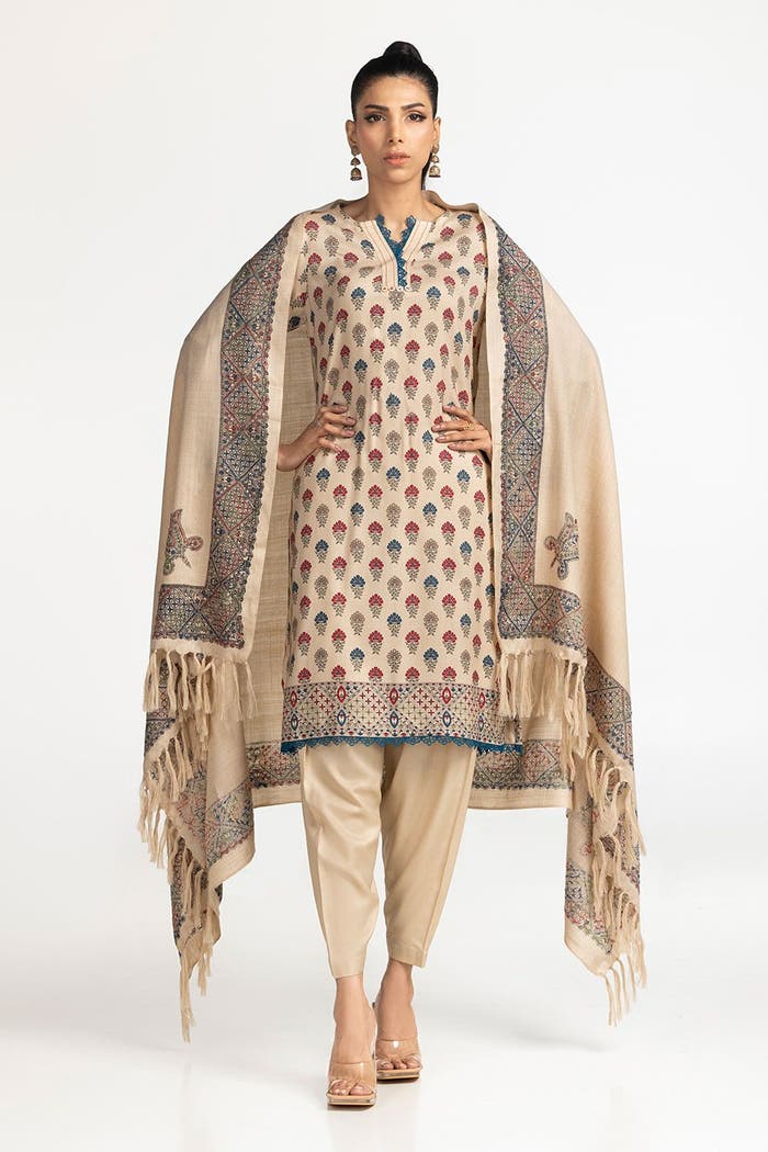 Gul Ahmed Ready to Wear 3 Piece Linen Printed Suit IUSTKSD-385