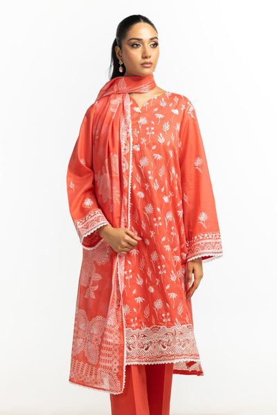 Gul Ahmed Ready to Wear 3PC Lawn Embroidered Suit IUSTKSD-388
