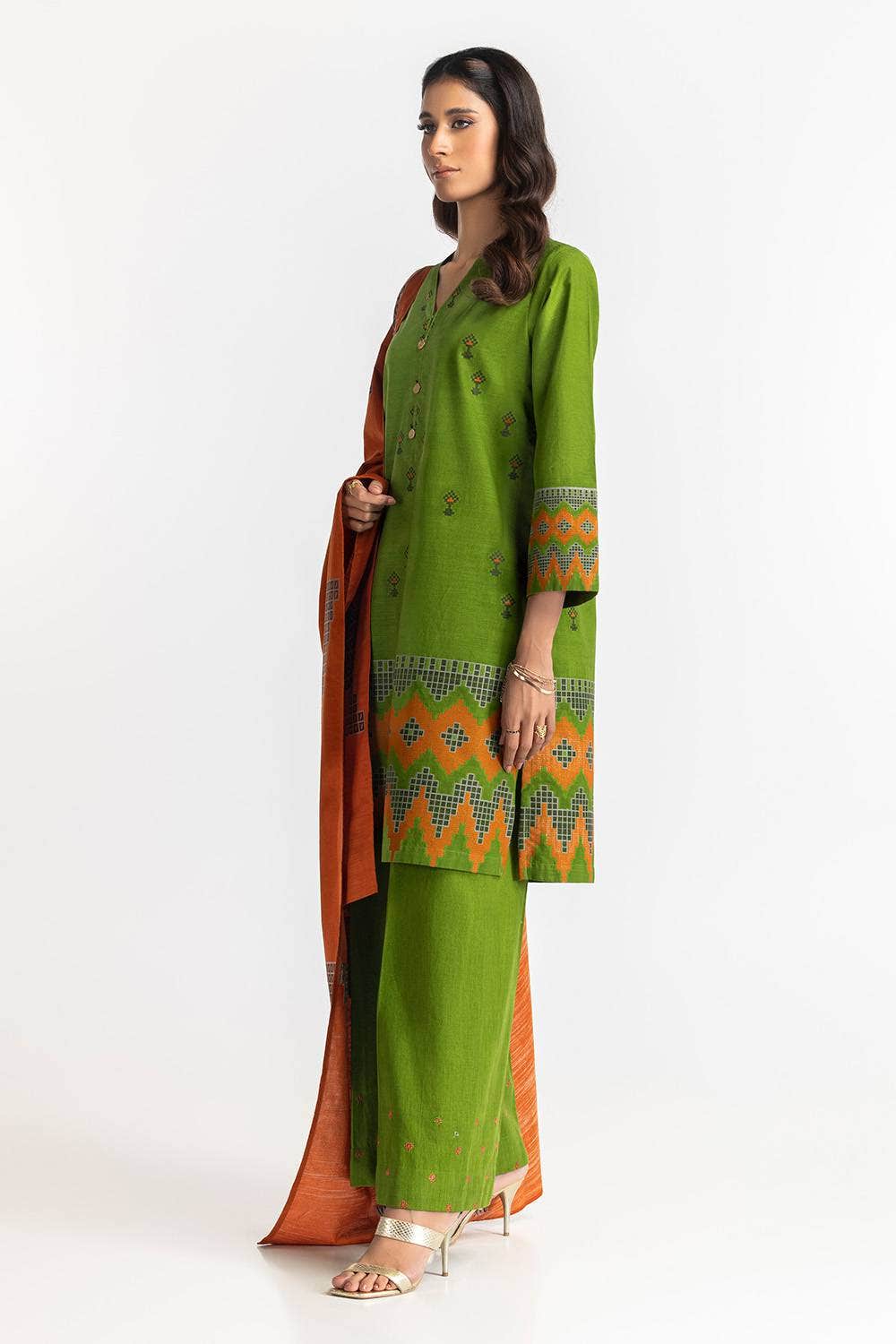 Gul Ahmed Ready to Wear 3 Piece Jacquard Suit IUSTKSD-389