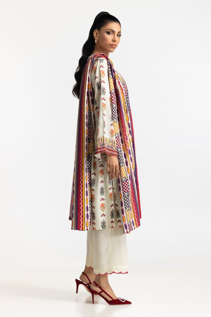 Gul Ahmed Ready to Wear 3 Piece Printed Cotail Suit IUSTKSD-393