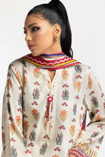 Gul Ahmed Ready to Wear 3 Piece Printed Cotail Suit IUSTKSD-393