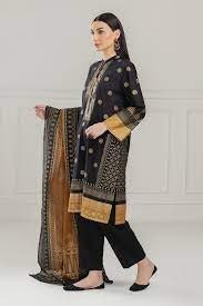 Gul Ahmed Ready to Wear 3PC Gold Printed Lawn Suit IUSTKSD-413
