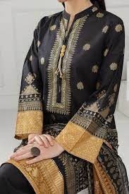 Gul Ahmed Ready to Wear 3PC Gold Printed Lawn Suit IUSTKSD-413