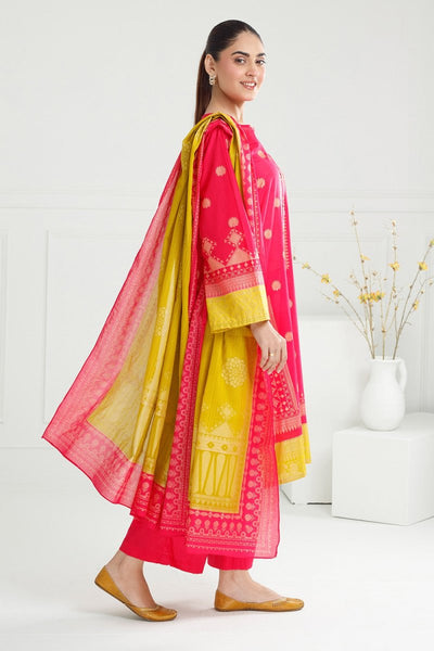 Gul Ahmed Ready to Wear 3PC Lawn Gold Printed Suit IUSTKSD-414