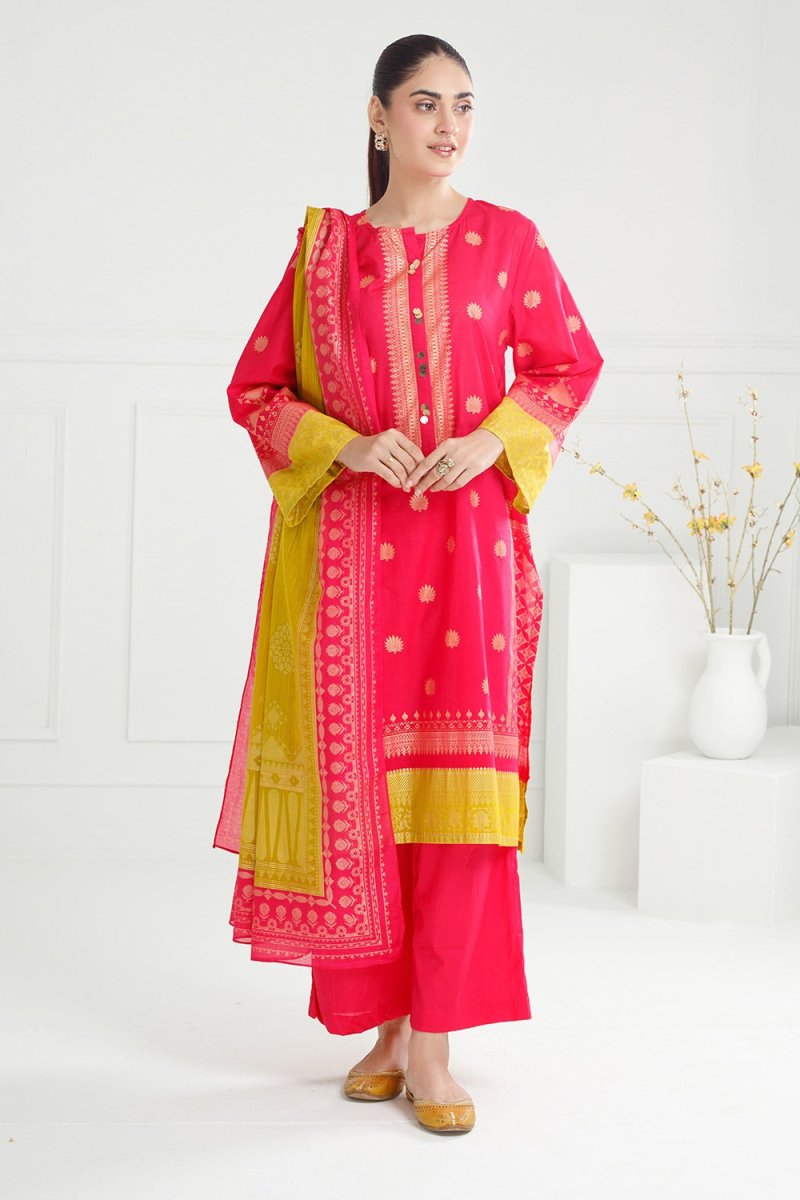 Gul Ahmed Ready to Wear 3PC Lawn Gold Printed Suit IUSTKSD-414