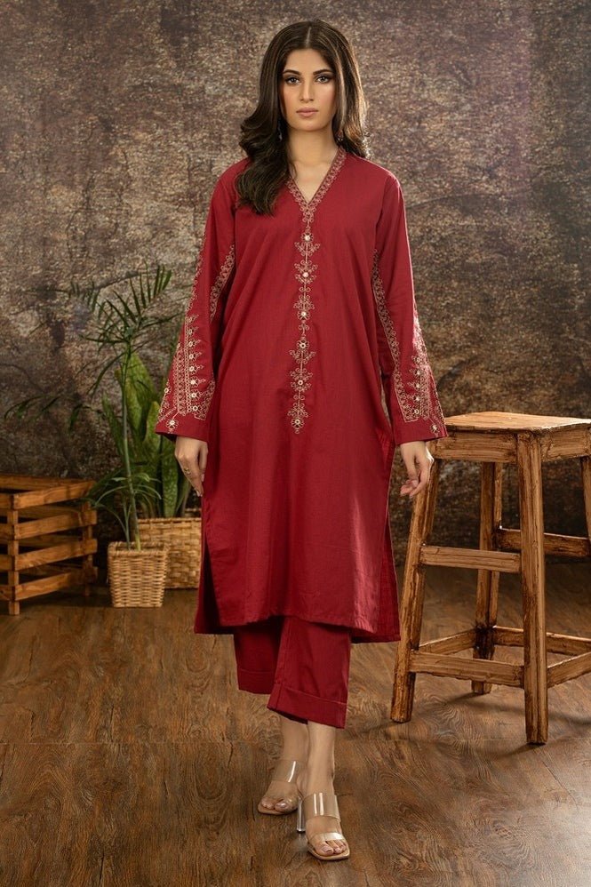 Gul Ahmed Ready to Wear 3PC Gold Printed Lawn Suit IUSTKSD-424