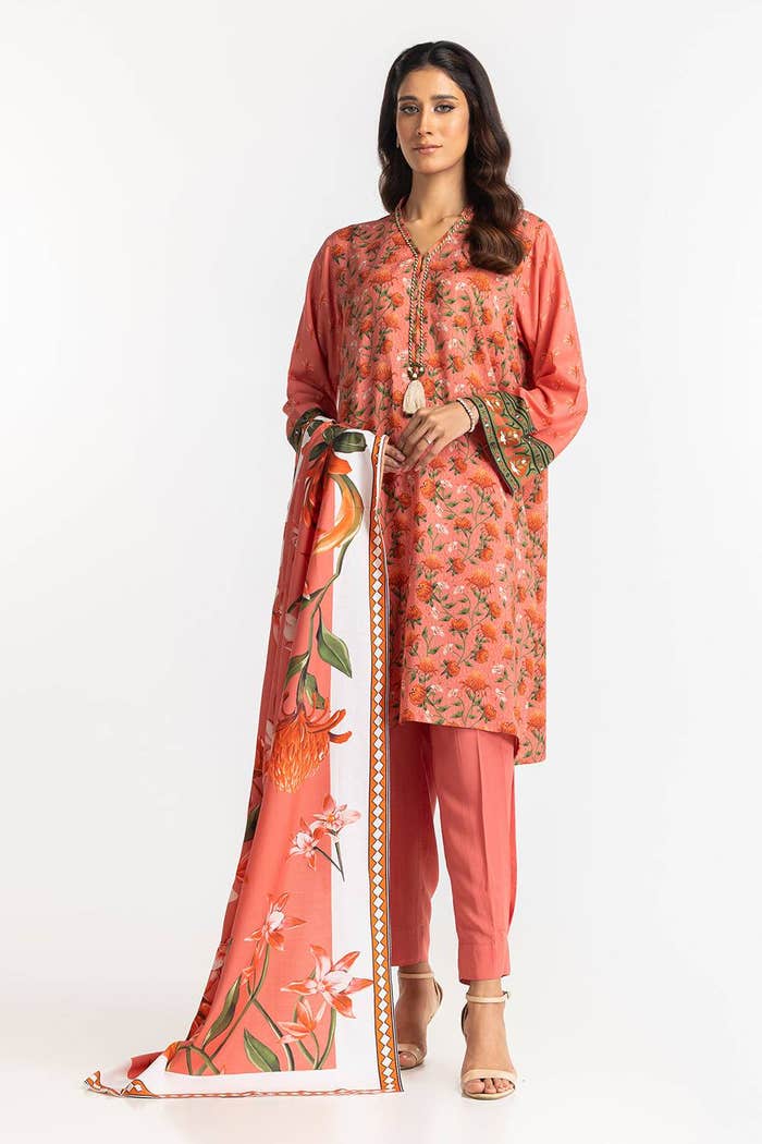 Gul Ahmed Ready to Wear 3 Piece Linen Printed Suit IUSTKSD-426