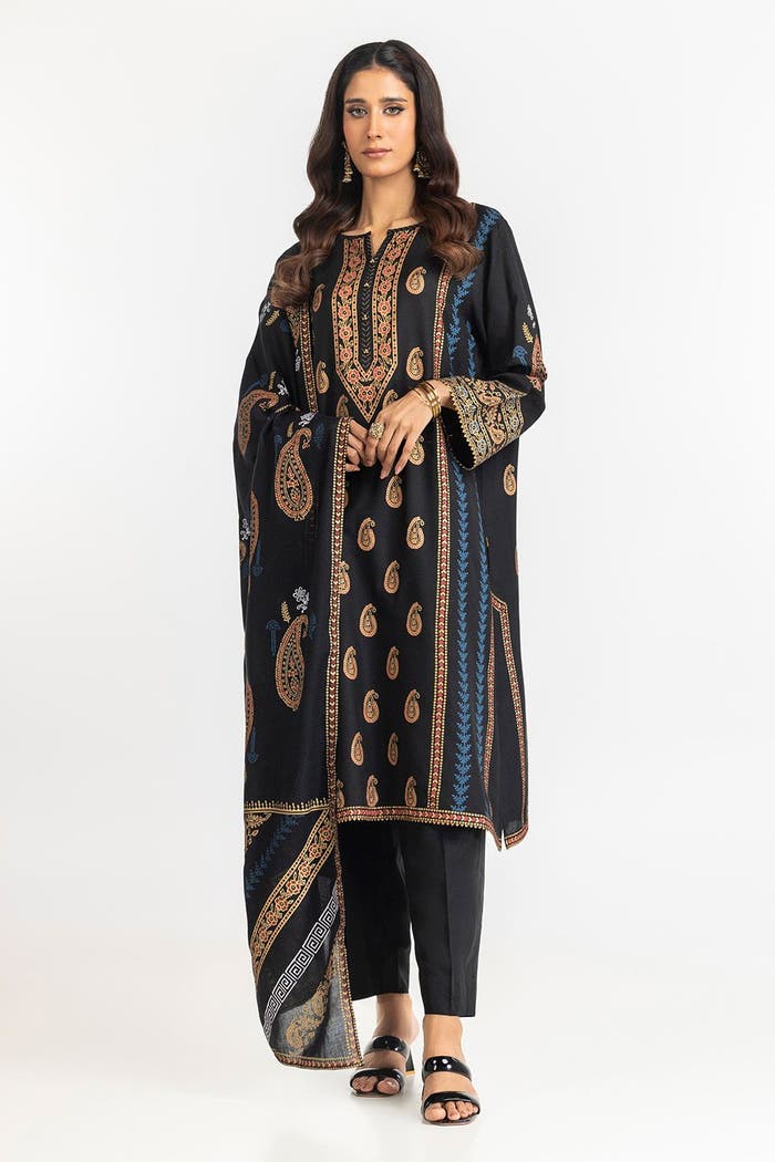 Gul Ahmed Ready to Wear 3 Piece Acrylic Lacquer Printed Suit IUSTKSD-428