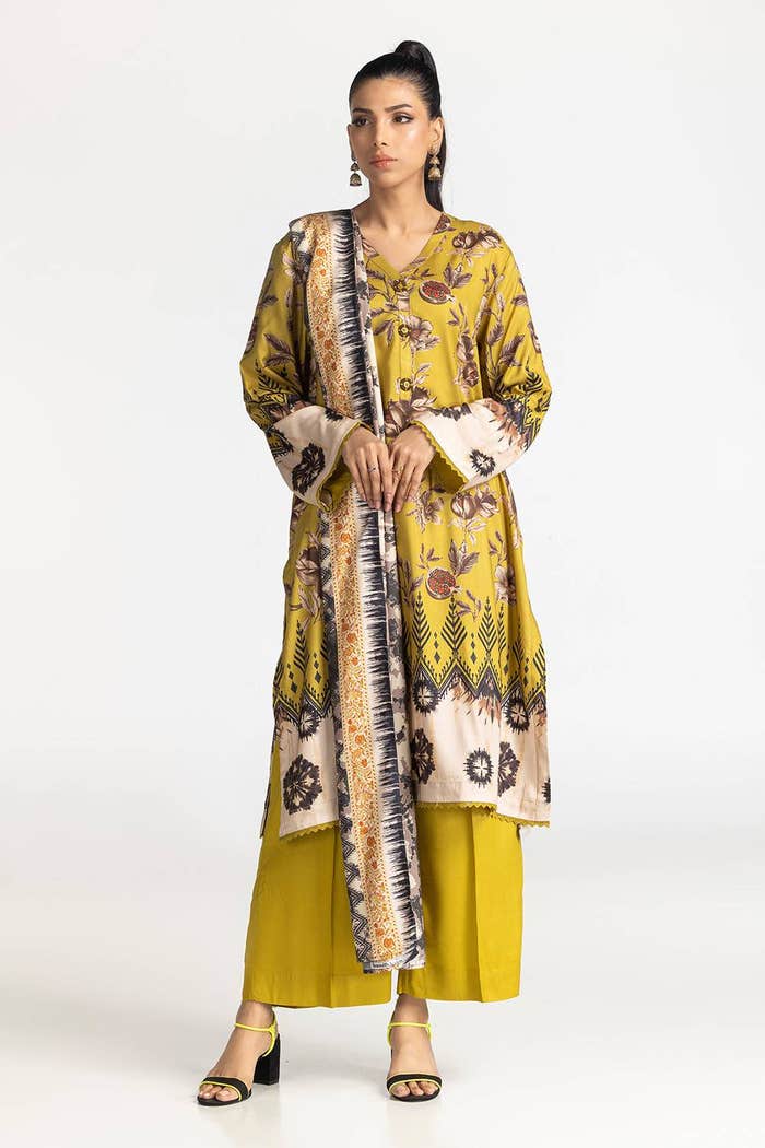 Gul Ahmed Ready to Wear 3 Piece Linen Printed Suit IUSTKSD-429