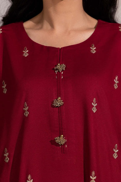 Gul Ahmed Ready to Wear 3 Piece Karandi Embroidered And Gold Lacquer Printed Suit IUSTKSD-442