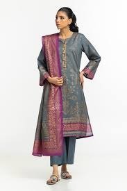 Gul Ahmed Ready to Wear 3PC Gold Printed Lawn Suit IUSTKSD-458
