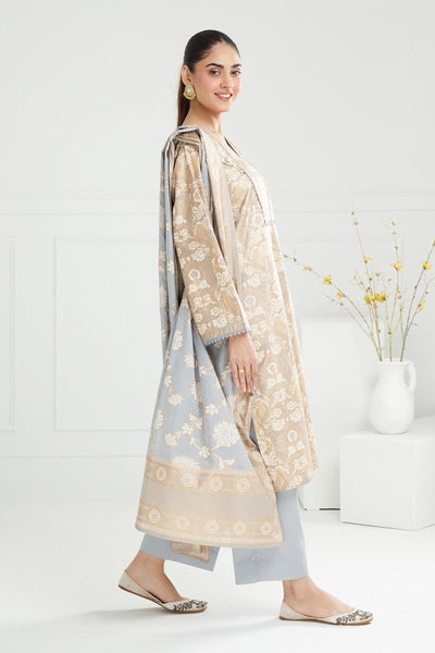 Gul Ahmed Ready to Wear 3PC Lawn Gold And Lacquer Printed Suit IUSTKSD-464