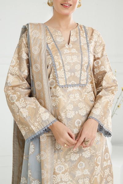 Gul Ahmed Ready to Wear 3PC Lawn Gold And Lacquer Printed Suit IUSTKSD-464