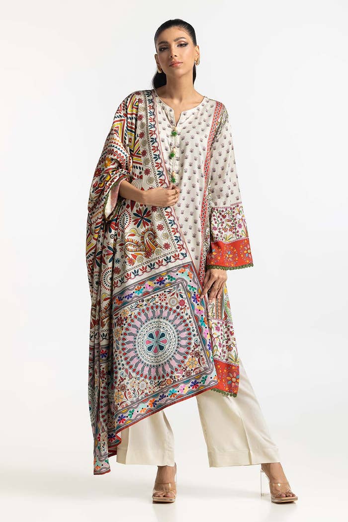 Gul Ahmed Ready to Wear 3 Piece Cotail Printed Suit IUSTKSD-472