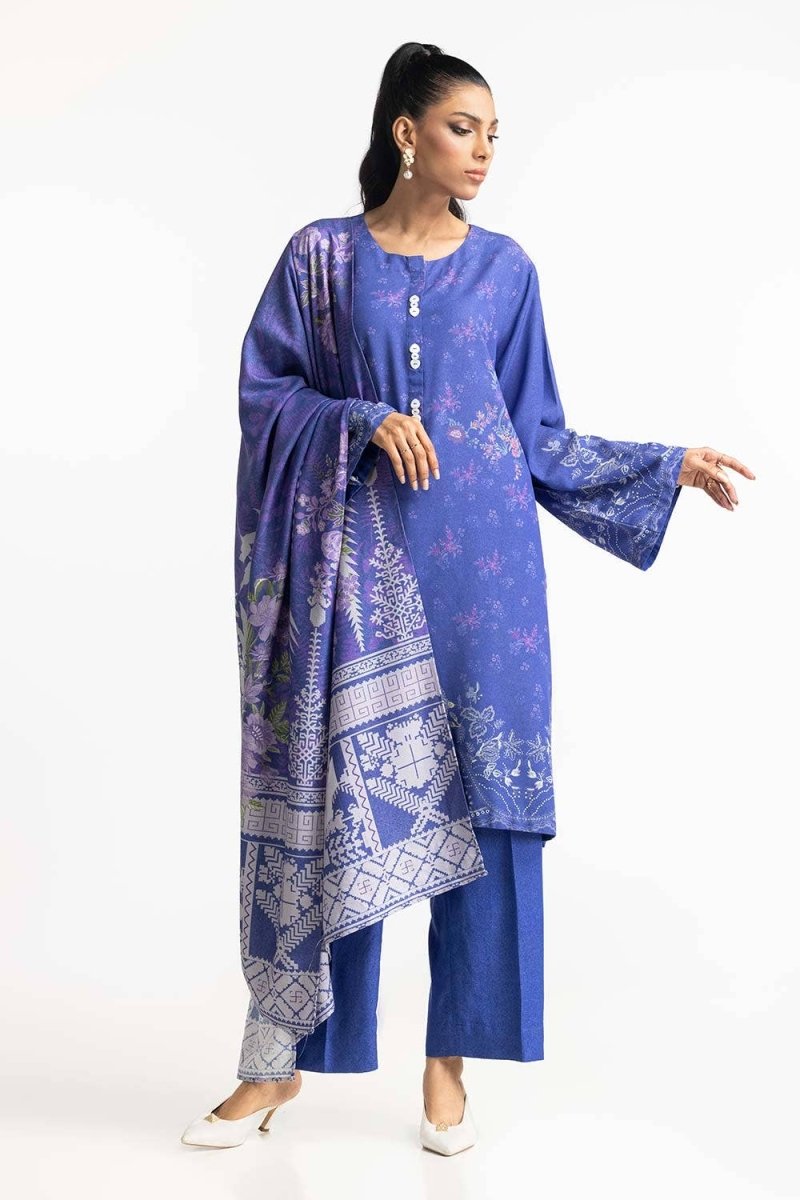 Gul Ahmed Ready to Wear 3 Piece Karandi Printed Suit IUSTKSD-473