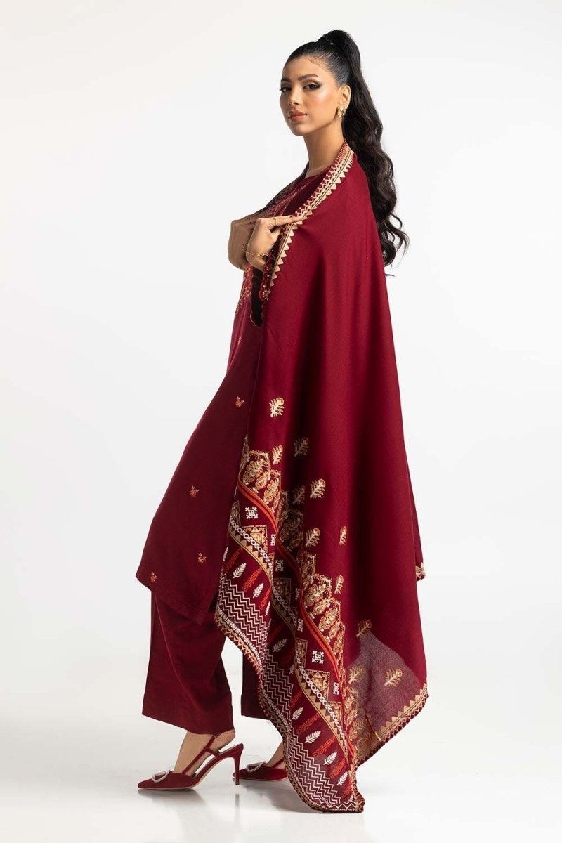Gul Ahmed Ready to Wear 3 Piece Acrylic Embroidered Suit IUSTKSD-494