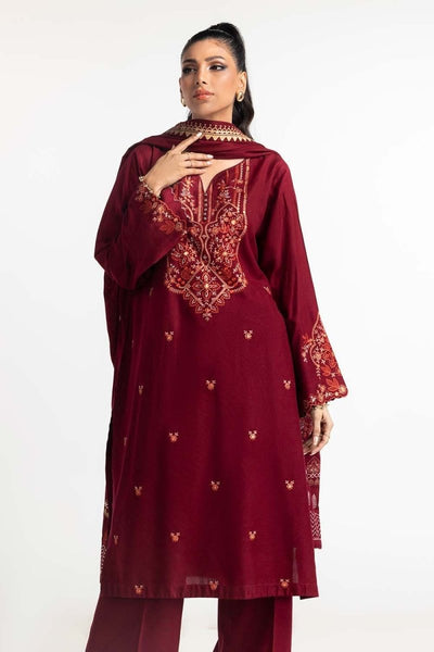 Gul Ahmed Ready to Wear 3 Piece Acrylic Embroidered Suit IUSTKSD-494