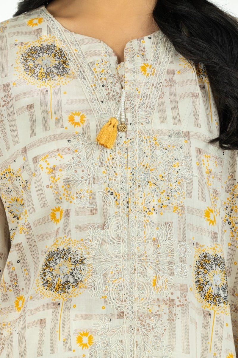 Gul Ahmed Ready to Wear 3PC Lawn Printed Suit With Embroidered IUSTKSD-498